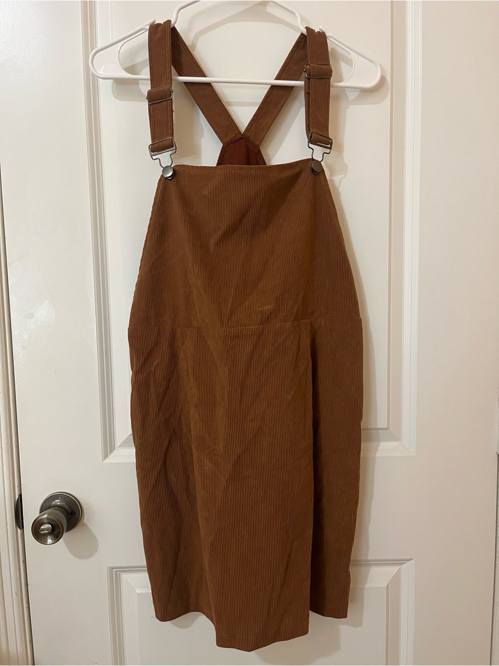 Brown Corduroy Overall Dress
